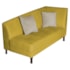 Recamier Heitor 185cm com Almofada Lado Esquerdo Suede Amarelo/Bege