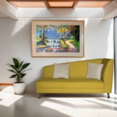 Recamier Heitor 185cm com Almofada Lado Esquerdo Suede Amarelo/Bege