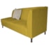 Recamier Heitor 185cm com Almofada Lado Esquerdo Suede Amarelo/Bege