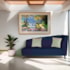 Recamier Heitor 185cm com Almofada Lado Esquerdo Suede Azul Marinho/Bege