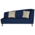Recamier Heitor 185cm com Almofada Lado Esquerdo Suede Azul Marinho/Bege