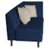 Recamier Heitor 185cm com Almofada Lado Esquerdo Suede Azul Marinho/Bege