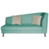 Recamier Heitor 185cm com Almofada Lado Esquerdo Suede Azul Tiffany/Bege