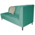 Recamier Heitor 185cm com Almofada Lado Esquerdo Suede Azul Tiffany/Bege