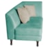 Recamier Heitor 185cm com Almofada Lado Esquerdo Suede Azul Tiffany/Bege
