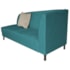 Recamier Heitor 185cm com Almofada Lado Esquerdo Suede Azul Turquesa/Bege