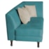 Recamier Heitor 185cm com Almofada Lado Esquerdo Suede Azul Turquesa/Bege