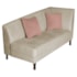 Recamier Heitor 185cm com Almofada Lado Esquerdo Suede Bege/Rosê