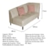 Recamier Heitor 185cm com Almofada Lado Esquerdo Suede Bege/Rosê