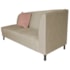 Recamier Heitor 185cm com Almofada Lado Esquerdo Suede Bege/Rosê
