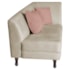 Recamier Heitor 185cm com Almofada Lado Esquerdo Suede Bege/Rosê
