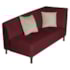 Recamier Heitor 185cm com Almofada Lado Esquerdo Suede Bordô/Bege