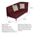 Recamier Heitor 185cm com Almofada Lado Esquerdo Suede Bordô/Bege
