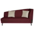 Recamier Heitor 185cm com Almofada Lado Esquerdo Suede Bordô/Bege