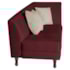 Recamier Heitor 185cm com Almofada Lado Esquerdo Suede Bordô/Bege