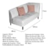 Recamier Heitor 185cm com Almofada Lado Esquerdo Suede Branco/Rosê