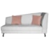 Recamier Heitor 185cm com Almofada Lado Esquerdo Suede Branco/Rosê