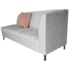 Recamier Heitor 185cm com Almofada Lado Esquerdo Suede Branco/Rosê