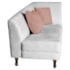 Recamier Heitor 185cm com Almofada Lado Esquerdo Suede Branco/Rosê