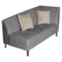 Recamier Heitor 185cm com Almofada Lado Esquerdo Suede Cinza/Bege