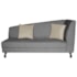 Recamier Heitor 185cm com Almofada Lado Esquerdo Suede Cinza/Bege