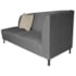 Recamier Heitor 185cm com Almofada Lado Esquerdo Suede Cinza/Bege