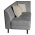 Recamier Heitor 185cm com Almofada Lado Esquerdo Suede Cinza/Bege