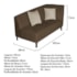 Recamier Heitor 185cm com Almofada Lado Esquerdo Suede Marrom/Bege