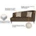 Recamier Heitor 185cm com Almofada Lado Esquerdo Suede Marrom/Bege
