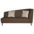 Recamier Heitor 185cm com Almofada Lado Esquerdo Suede Marrom/Bege