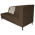 Recamier Heitor 185cm com Almofada Lado Esquerdo Suede Marrom/Bege