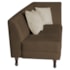 Recamier Heitor 185cm com Almofada Lado Esquerdo Suede Marrom/Bege