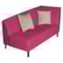 Recamier Heitor 185cm com Almofada Lado Esquerdo Suede Pink/Bege