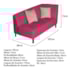 Recamier Heitor 185cm com Almofada Lado Esquerdo Suede Pink/Bege