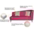 Recamier Heitor 185cm com Almofada Lado Esquerdo Suede Pink/Bege