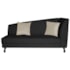 Recamier Heitor 185cm com Almofada Lado Esquerdo Suede Preto/Bege