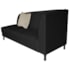 Recamier Heitor 185cm com Almofada Lado Esquerdo Suede Preto/Bege