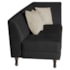 Recamier Heitor 185cm com Almofada Lado Esquerdo Suede Preto/Bege