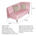 Recamier Heitor 185cm com Almofada Lado Esquerdo Suede Rosa Bebê/Tiffany