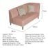 Recamier Heitor 185cm com Almofada Lado Esquerdo Suede Rosê/Bege