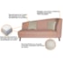 Recamier Heitor 185cm com Almofada Lado Esquerdo Suede Rosê/Bege