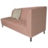 Recamier Heitor 185cm com Almofada Lado Esquerdo Suede Rosê/Bege