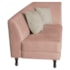 Recamier Heitor 185cm com Almofada Lado Esquerdo Suede Rosê/Bege