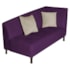 Recamier Heitor 185cm com Almofada Lado Esquerdo Suede Roxo/Bege