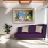 Recamier Heitor 185cm com Almofada Lado Esquerdo Suede Roxo/Bege