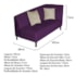 Recamier Heitor 185cm com Almofada Lado Esquerdo Suede Roxo/Bege