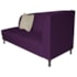 Recamier Heitor 185cm com Almofada Lado Esquerdo Suede Roxo/Bege