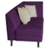 Recamier Heitor 185cm com Almofada Lado Esquerdo Suede Roxo/Bege
