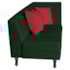 Recamier Heitor 185cm com Almofada Lado Esquerdo Suede Verde/Vermelho