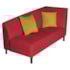 Recamier Heitor 185cm com Almofada Lado Esquerdo Suede Vermelho/Amarelo - Amarena Móveis